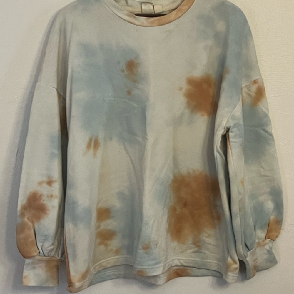 Roxy Cream and Brown Tie Dye sweatshirt